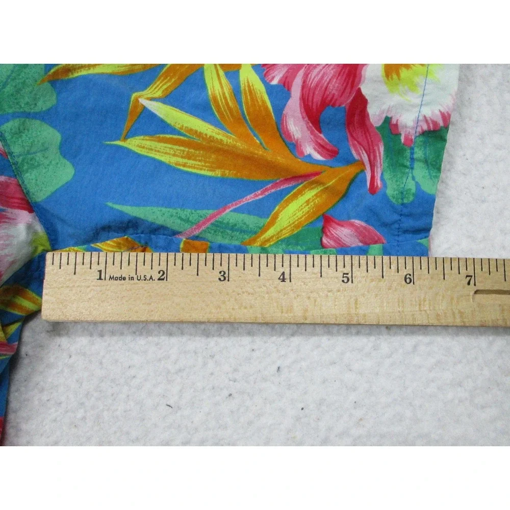 VTG Chaps Ralph Lauren Swim Trunks Mens Large Blue Tropical Floral Print‎ Nylon